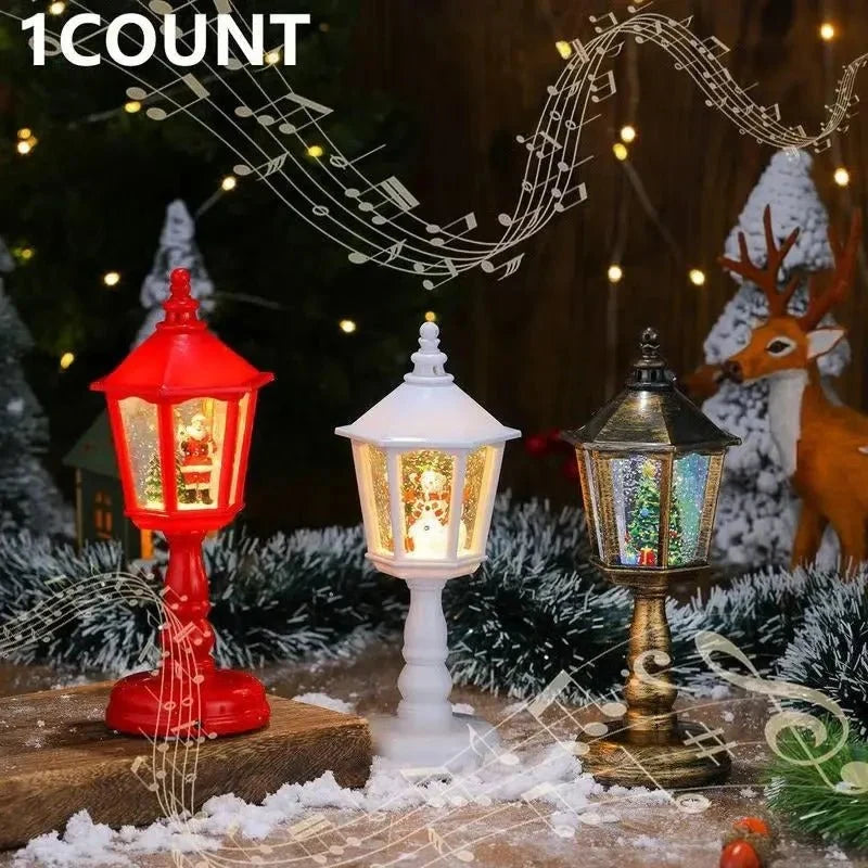 Snow Globe Lantern with Battery Operated LED Light and Swirling Glitter for Christmas Decoration - Image 5