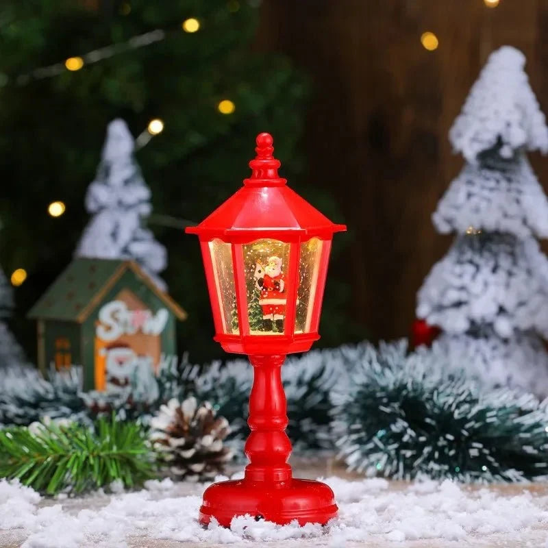 Snow Globe Lantern with Battery Operated LED Light and Swirling Glitter for Christmas Decoration - Image 6