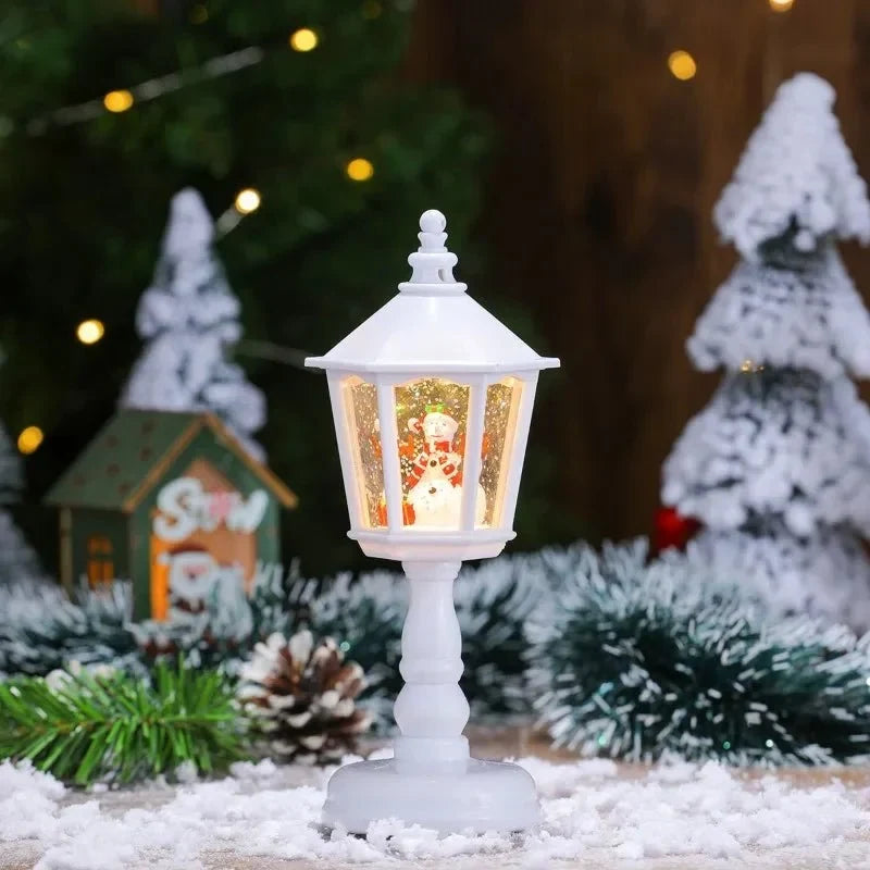 Snow Globe Lantern with Battery Operated LED Light and Swirling Glitter for Christmas Decoration - Image 9