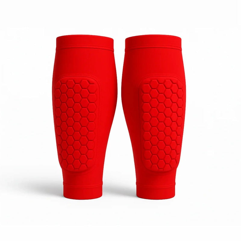 Soccer Shin Guard Compression Sleeves with Padded Calf Protection for Football and Running - Image 3