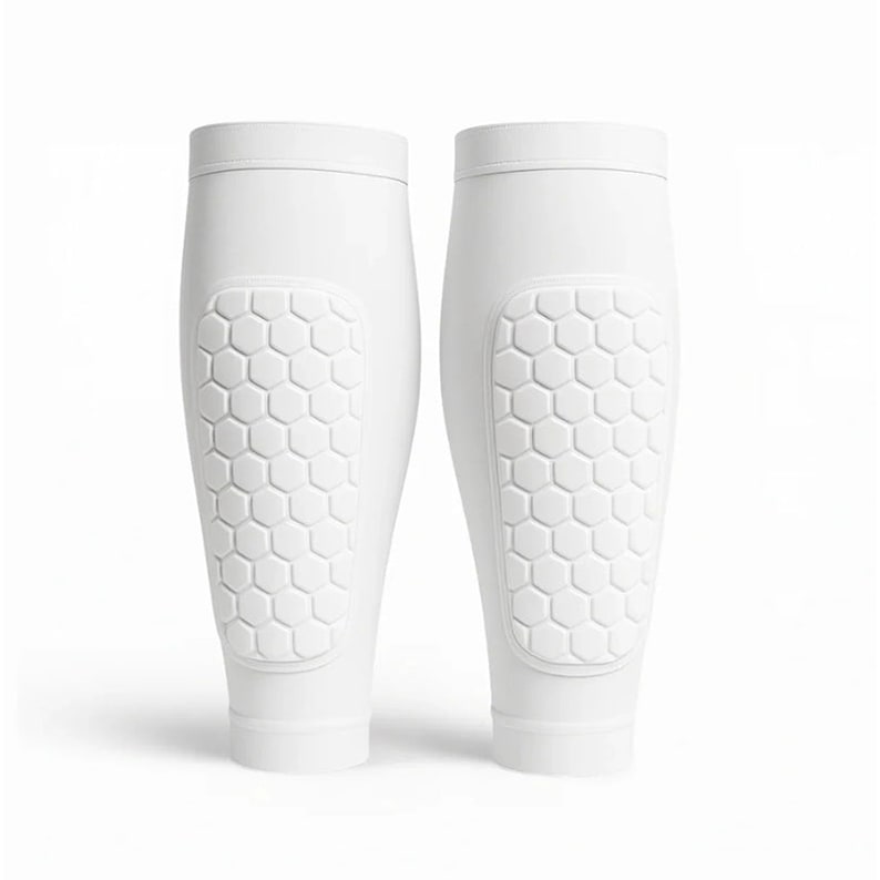 Soccer Shin Guard Compression Sleeves with Padded Calf Protection for Football and Running - Image 4