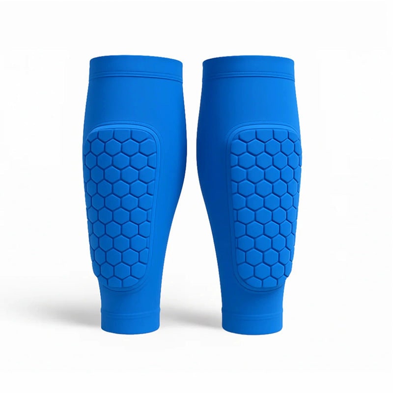 Soccer Shin Guard Compression Sleeves with Padded Calf Protection for Football and Running - Image 5