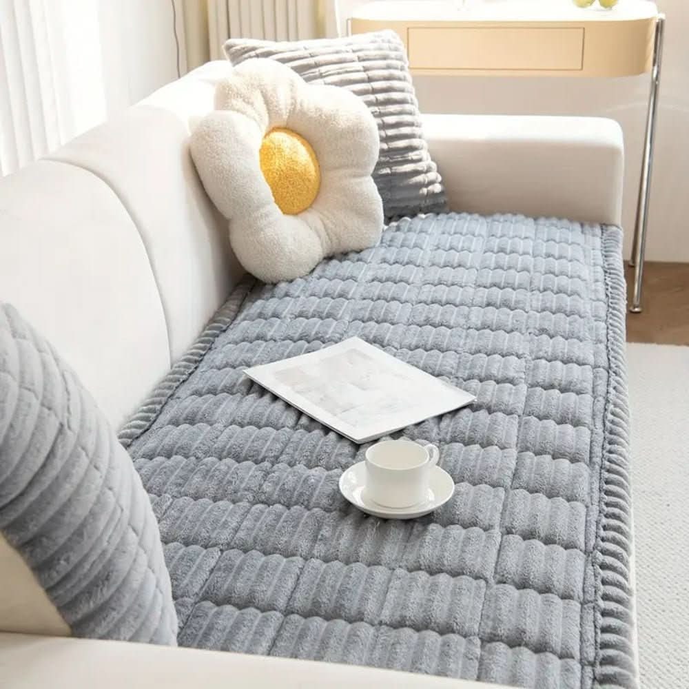 Sofa Couch Seat Cushion Cover with Plush Quilted Design and Non-Slip Backing Stretchable - Image 6