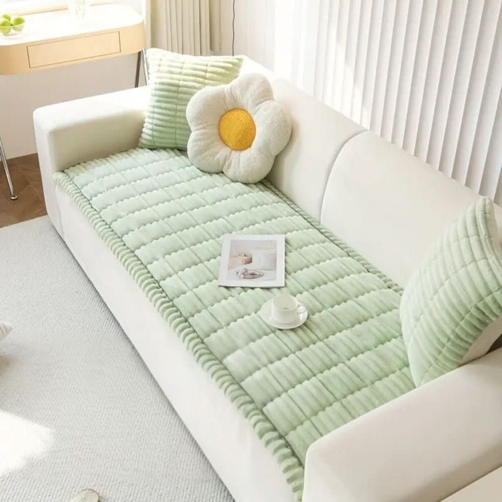 Sofa Couch Seat Cushion Cover with Plush Quilted Design and Non-Slip Backing Stretchable - Image 7