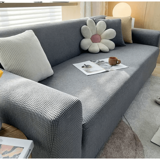 Sofa Cover Slipcover for Couch with Ribbed Jacquard and Non-Slip Backing Cat Protector - Image 3