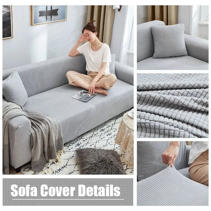Sofa Cover Slipcover for Couch with Ribbed Jacquard and Non-Slip Backing Cat Protector - Image 7