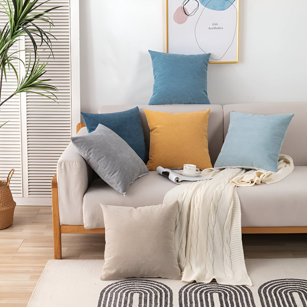 Sofa Throw Blanket Couch Cover Waterproof Velvet Scalloped Edge Textured Protector - Image 14