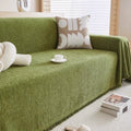 Sofa Throw Blanket with Woven Herringbone Pattern and Fringe Edges - Image 3