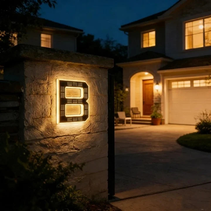 Solar House Numbers with LED Backlit Automatic Dusk Lighting and Powered Address Sign - Image 16