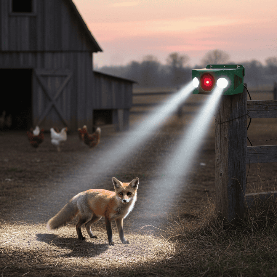 Solar Mouse and Rodent Repellent with LED Lights and Alarm for Outdoor Gardens - Image 1