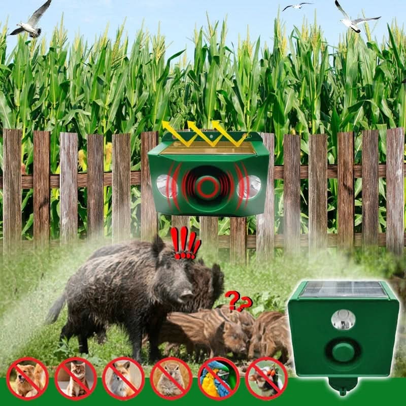 Solar Mouse and Rodent Repellent with LED Lights and Alarm for Outdoor Gardens - Image 2