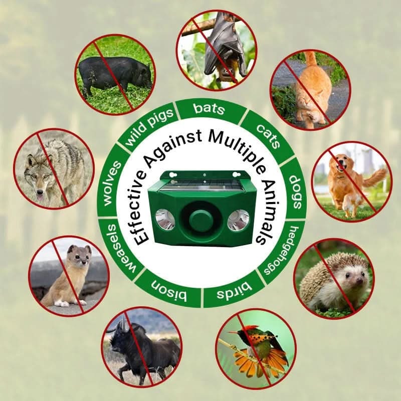 Solar Mouse and Rodent Repellent with LED Lights and Alarm for Outdoor Gardens - Image 4
