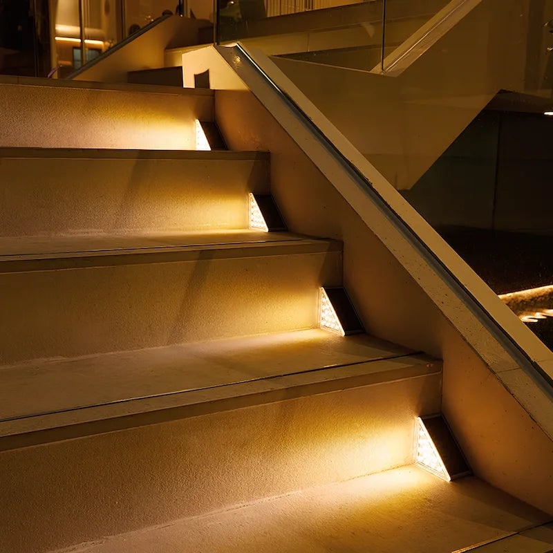 Solar Outdoor Lighting Deck Lights Step Waterproof LED Triangular Stair - Image 11