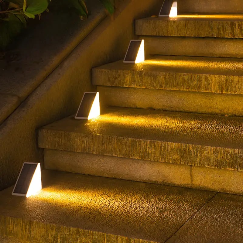 Solar Outdoor Lighting Deck Lights Step Waterproof LED Triangular Stair - Image 3