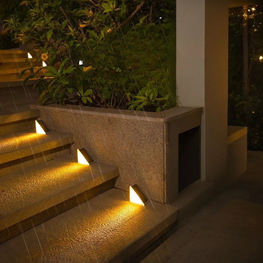 Solar Outdoor Lighting Deck Lights Step Waterproof LED Triangular Stair - Image 4