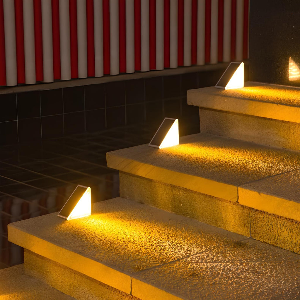 Solar Outdoor Lighting Deck Lights Step Waterproof LED Triangular Stair - Image 5