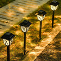Solar Path Lights Garden Outdoor Crackle Glass Stake Warm Cool White Wireless Lighting - Image 1