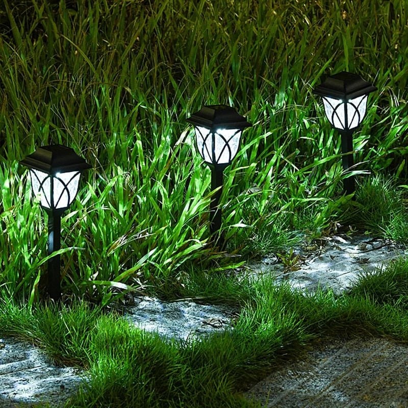 Solar Path Lights Garden Outdoor Crackle Glass Stake Warm Cool White Wireless Lighting - Image 5