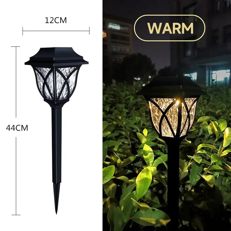 Solar Path Lights Garden Outdoor Crackle Glass Stake Warm Cool White Wireless Lighting - Image 6