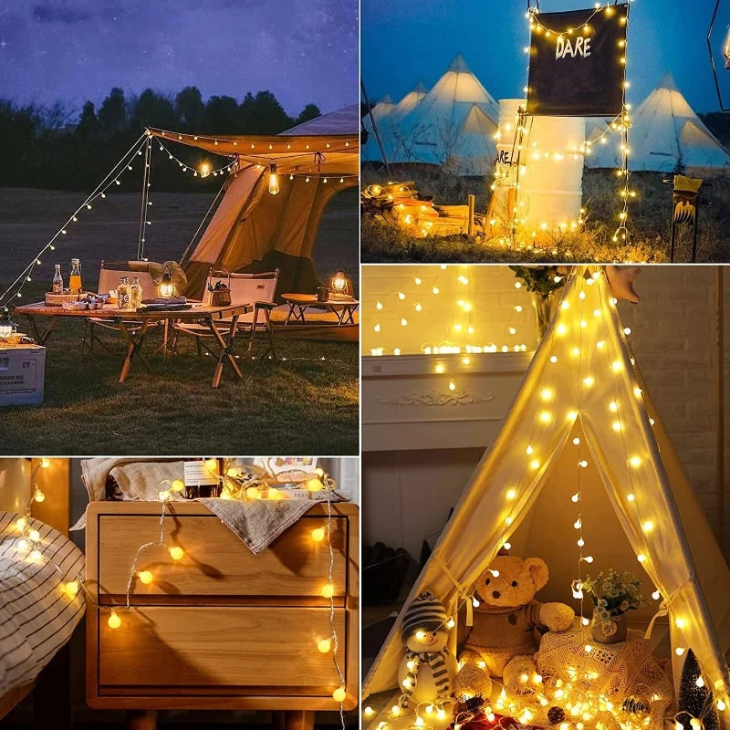 Solar String Lights Outdoor with Frosted Globe Bulbs and Powered Yard Lighting Exterior - Image 6