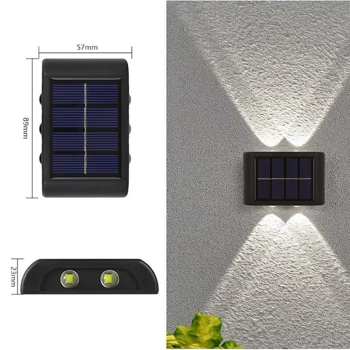 Solar Wall Lights Outdoor with Dual Beam LED and Warm Cool White Up Down Lighting - Image 3