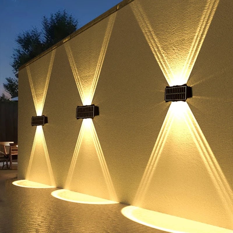 Solar Wall Lights Outdoor with Up and Down Lighting Weatherproof Powered Exterior - Image 1