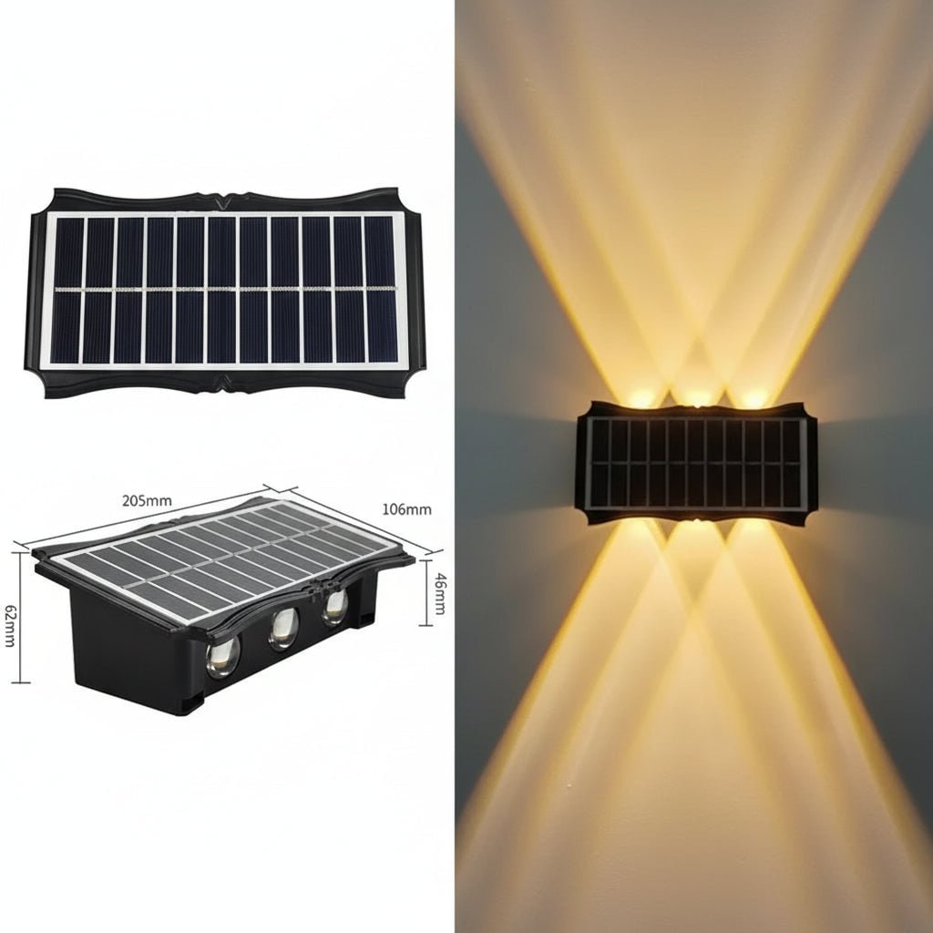 Solar Wall Lights Outdoor with Up and Down Lighting Weatherproof Powered Exterior - Image 10