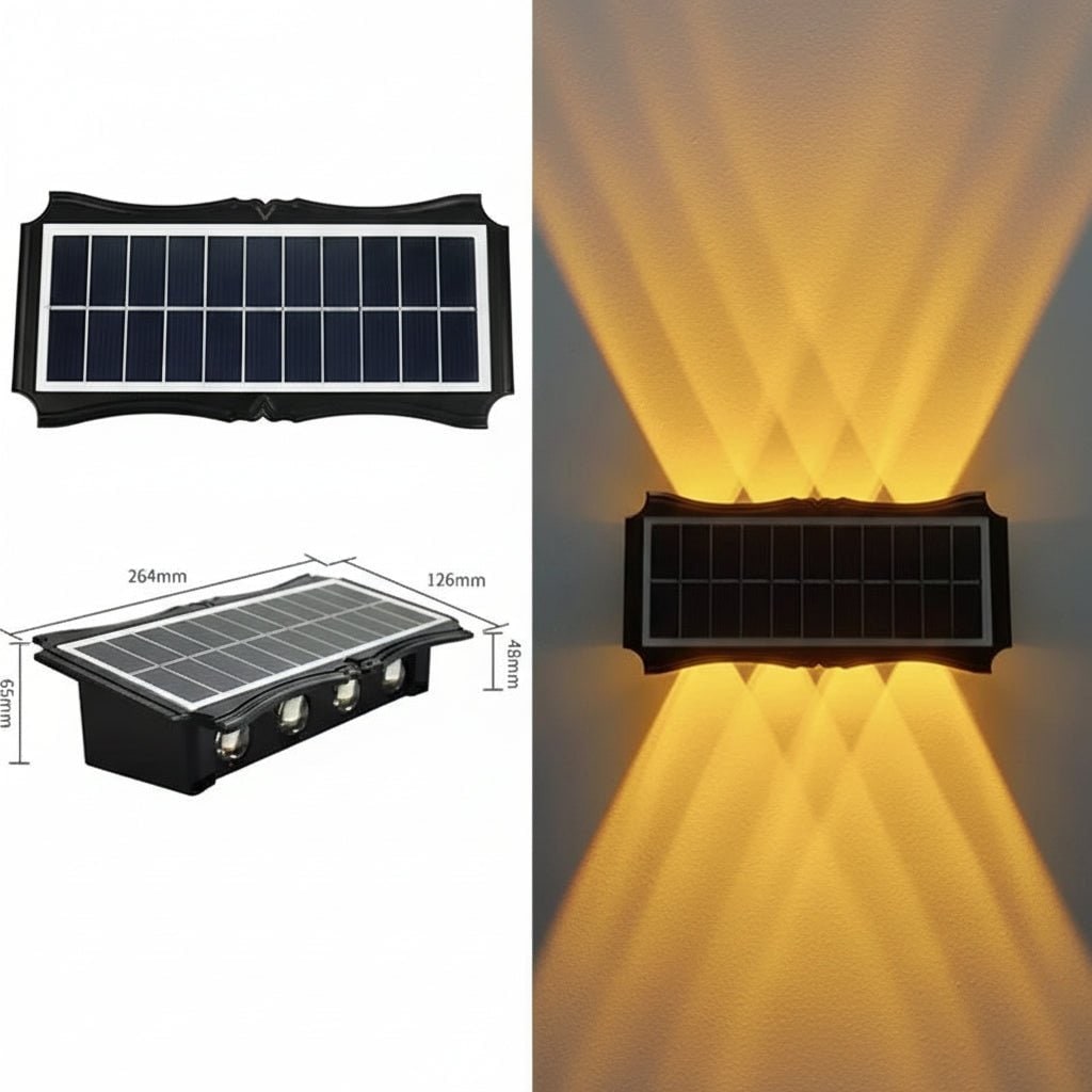 Solar Wall Lights Outdoor with Up and Down Lighting Weatherproof Powered Exterior - Image 12