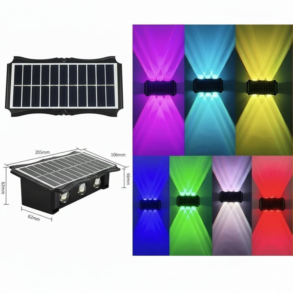 Solar Wall Lights Outdoor with Up and Down Lighting Weatherproof Powered Exterior - Image 13