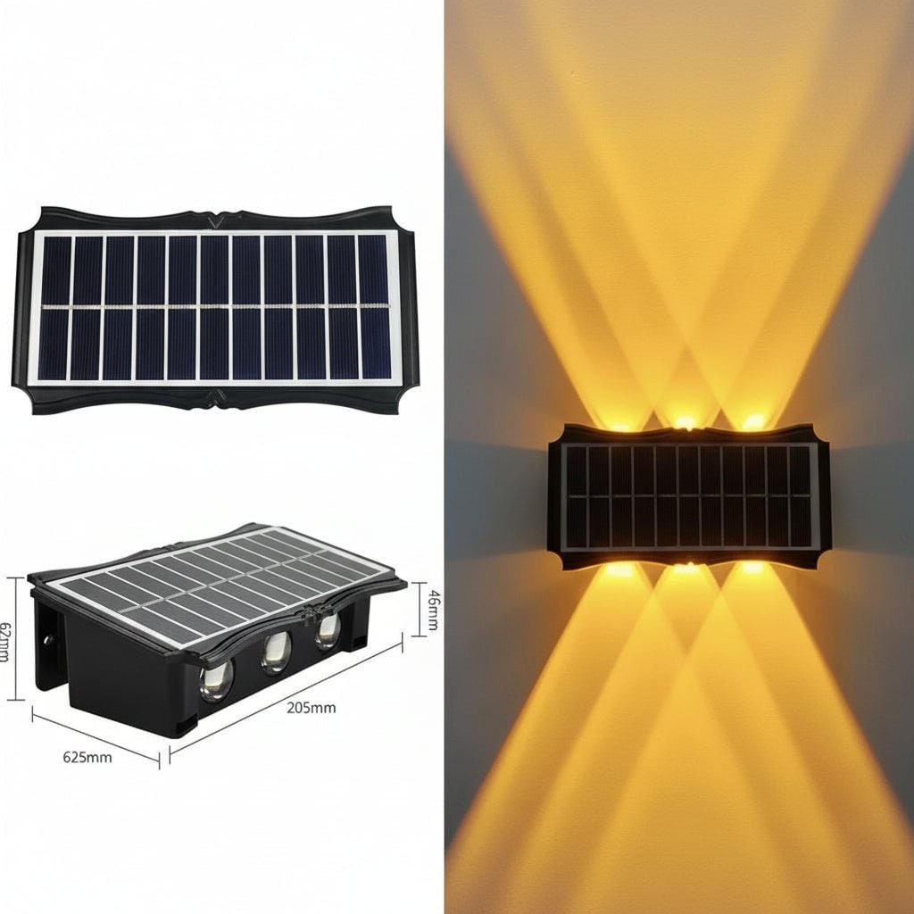 Solar Wall Lights Outdoor with Up and Down Lighting Weatherproof Powered Exterior - Image 14
