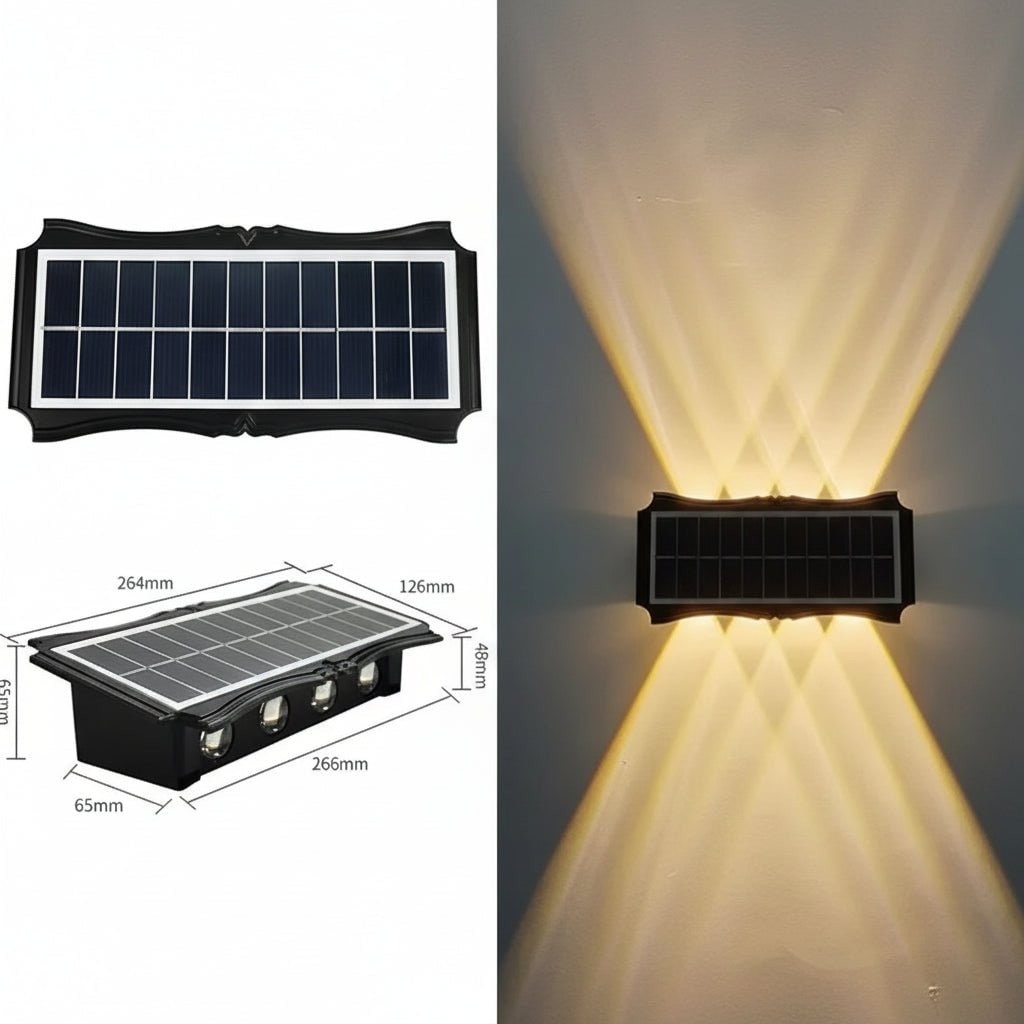 Solar Wall Lights Outdoor with Up and Down Lighting Weatherproof Powered Exterior - Image 16