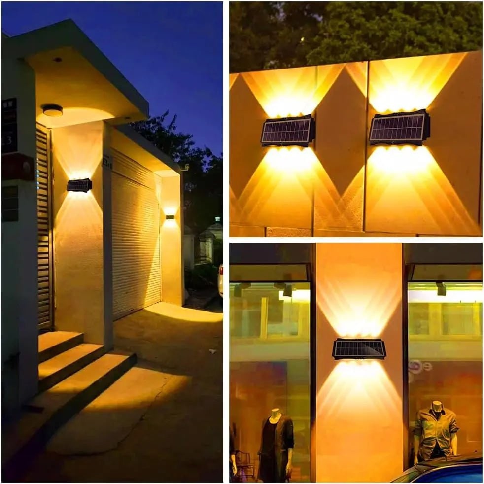 Solar Wall Lights Outdoor with Up and Down Lighting Weatherproof Powered Exterior - Image 3