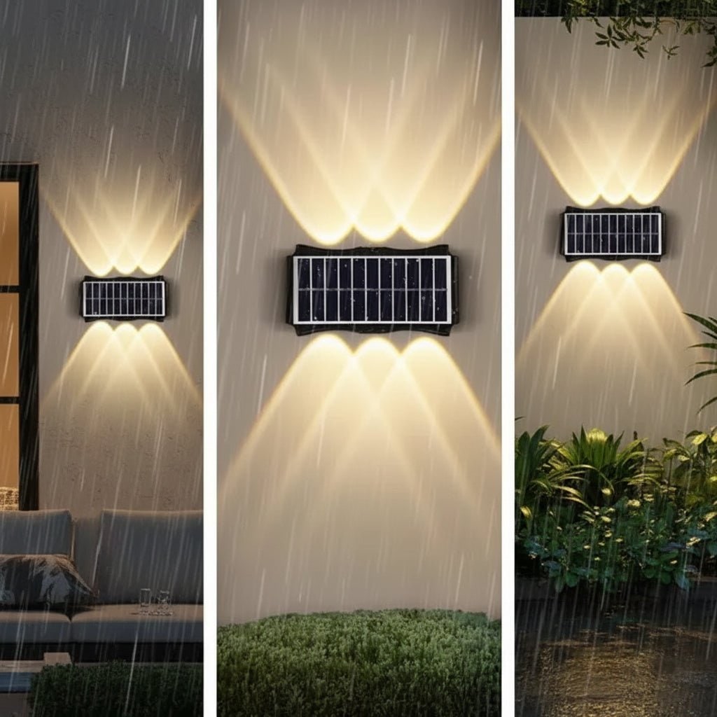 Solar Wall Lights Outdoor with Up and Down Lighting Weatherproof Powered Exterior - Image 4