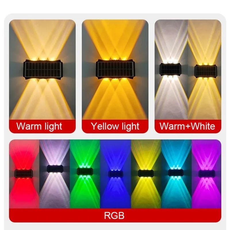 Solar Wall Lights Outdoor with Up and Down Lighting Weatherproof Powered Exterior - Image 6
