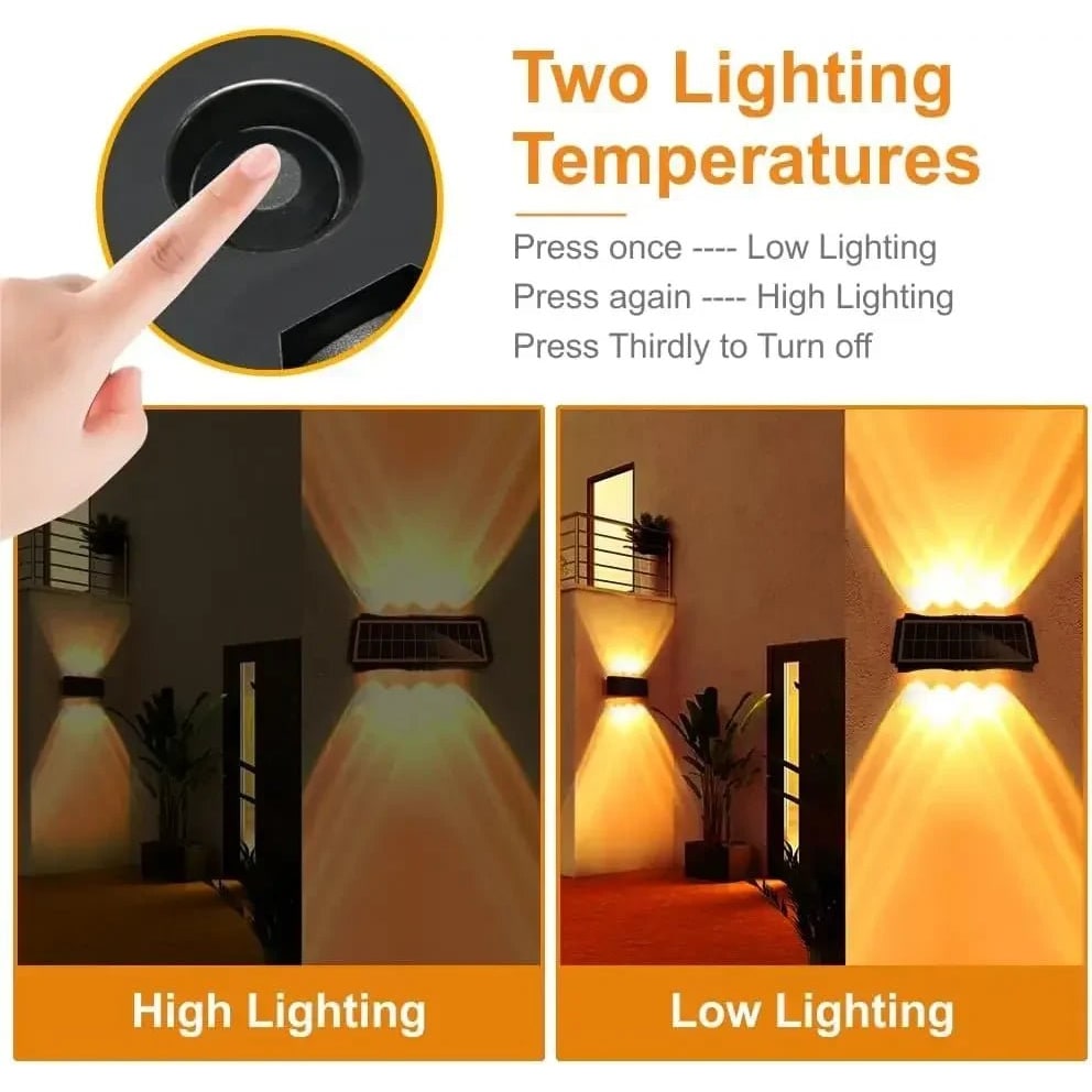 Solar Wall Lights Outdoor with Up and Down Lighting Weatherproof Powered Exterior - Image 7