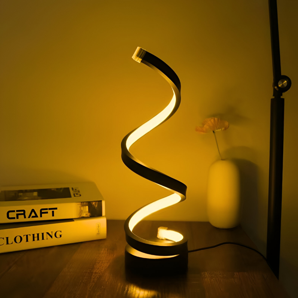 Spiral LED Table Lamp with Adjustable Color Temperature for Desk and Dining Room - Image 1