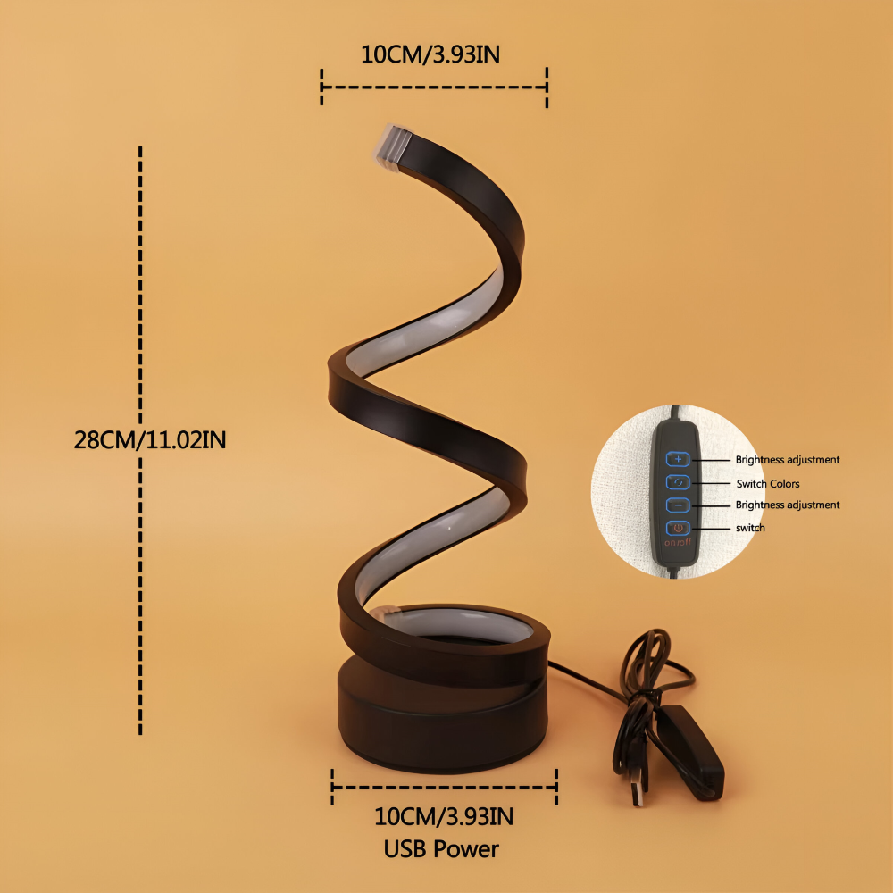 Spiral LED Table Lamp with Adjustable Color Temperature for Desk and Dining Room - Image 13