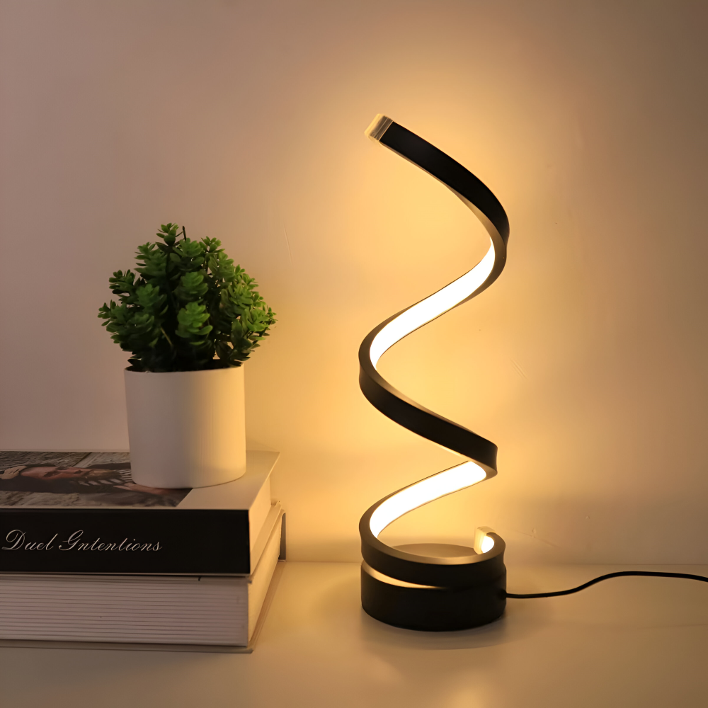 Spiral LED Table Lamp with Adjustable Color Temperature for Desk and Dining Room - Image 2
