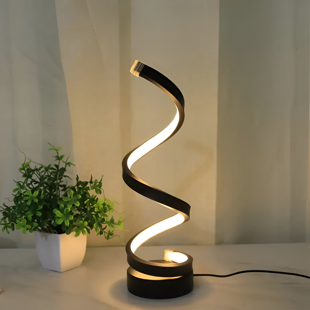 Spiral LED Table Lamp with Adjustable Color Temperature for Desk and Dining Room - Image 3