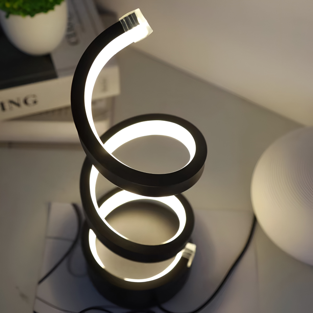 Spiral LED Table Lamp with Adjustable Color Temperature for Desk and Dining Room - Image 9