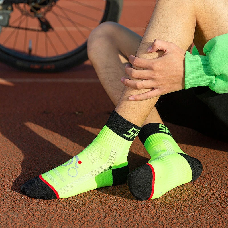 Sport Cycling Socks with Athletic Compression Arch Support and Breathable Mesh Knit - Image 1