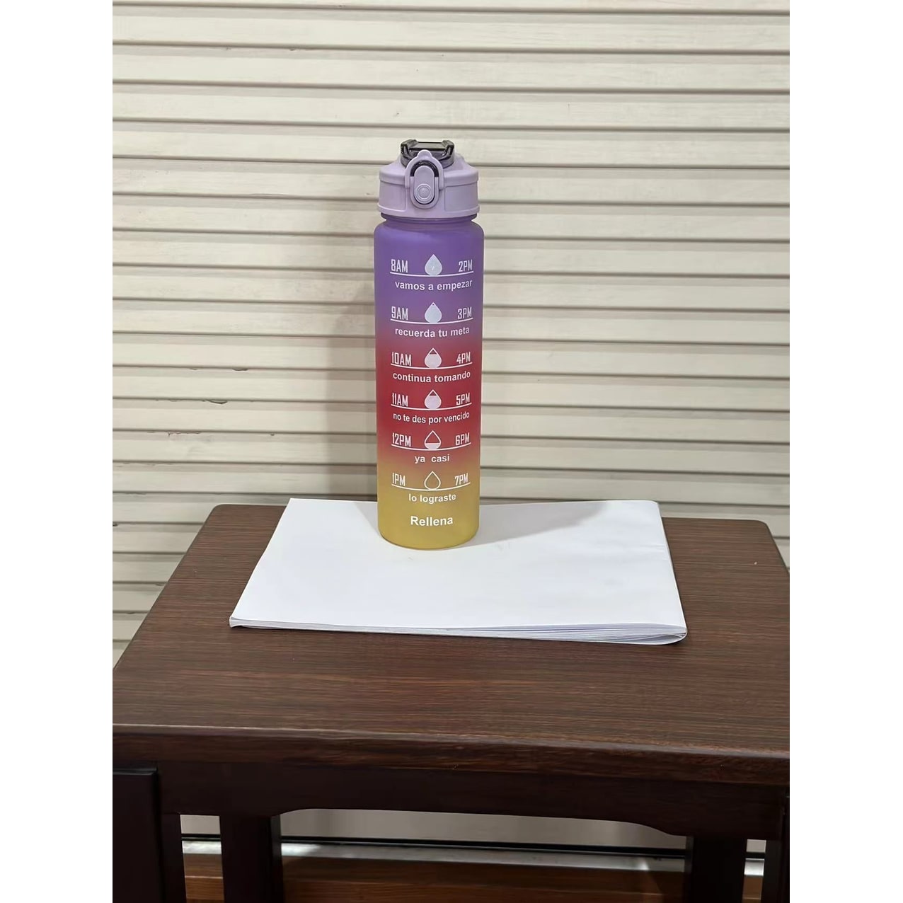 Sports Water Bottle Motivational Time Markings Frosted Flip Top Portable Tracker - Image 11