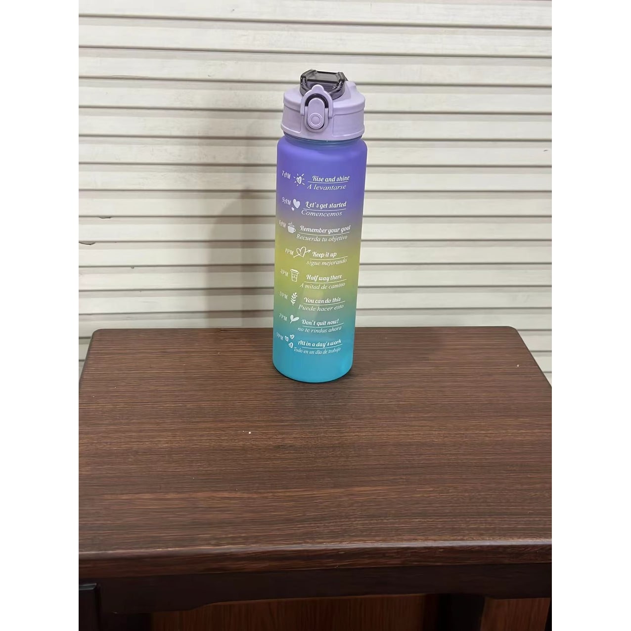 Sports Water Bottle Motivational Time Markings Frosted Flip Top Portable Tracker - Image 14