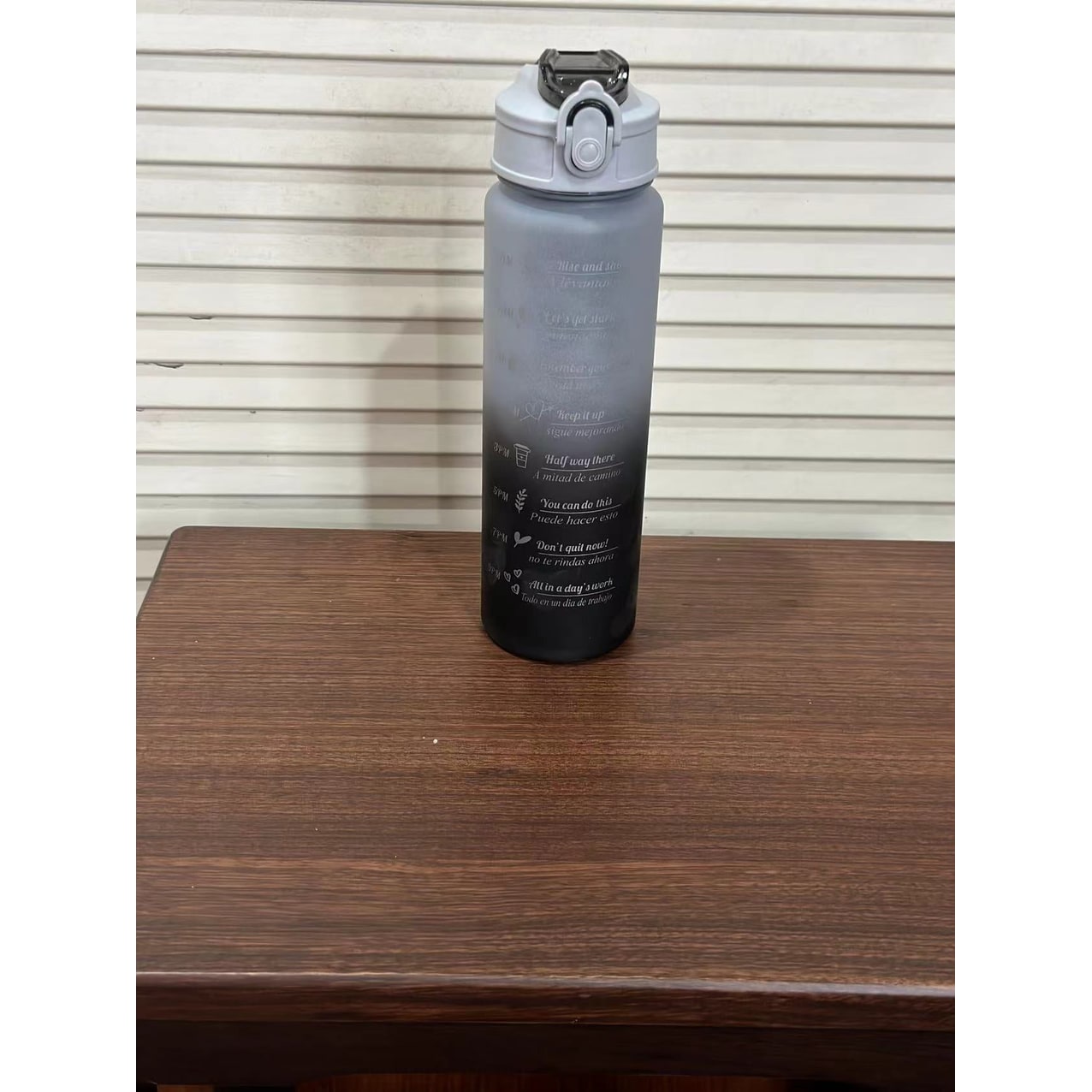 Sports Water Bottle Motivational Time Markings Frosted Flip Top Portable Tracker - Image 15