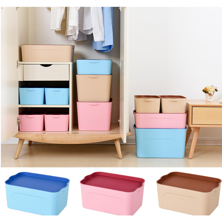 Stackable Plastic Storage Bin and Container with Lid Integrated Handles and Nestable Design - Image 5