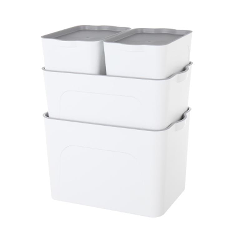 Stackable Plastic Storage Bin and Container with Lid Integrated Handles and Nestable Design - Image 7