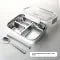 Stainless Steel Bento Lunch Box with Airtight Lid Compartments and Included Utensils - Image 5