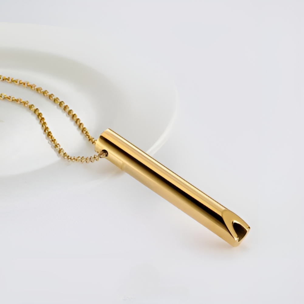Stainless Steel Breathing Necklace for Stress Relief and Anxiety with Hollow Tube Pendant - Image 6