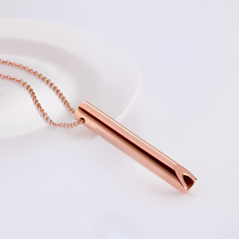Stainless Steel Breathing Necklace for Stress Relief and Anxiety with Hollow Tube Pendant - Image 7