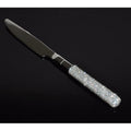 Stainless Steel Flatware Set with Rhinestone Encrusted Handles 18 10 Service for 12 - Image 7